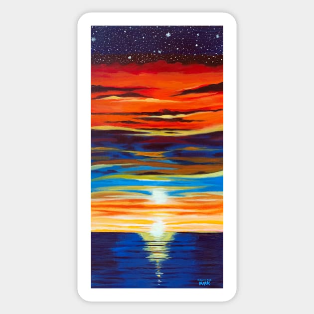 'SUNSET AS A DIVINE GESTURE' (VERSION #2) Sticker by jerrykirk